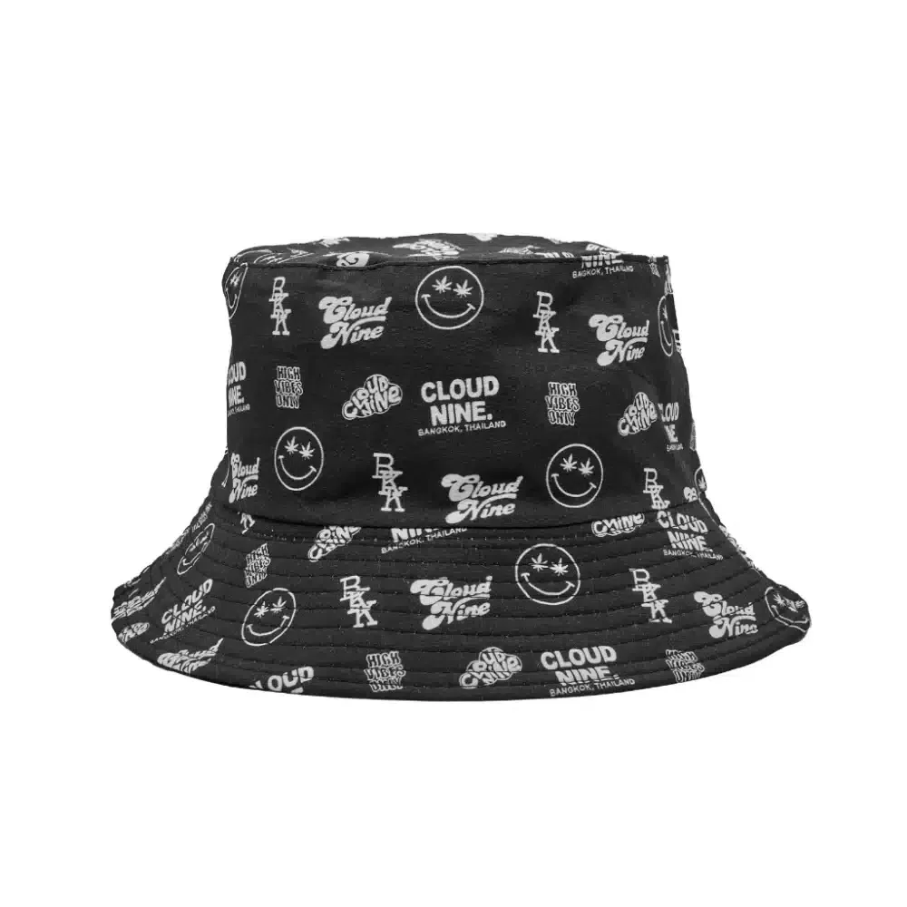 Cloud Nine Black Bucket Hat Monogram